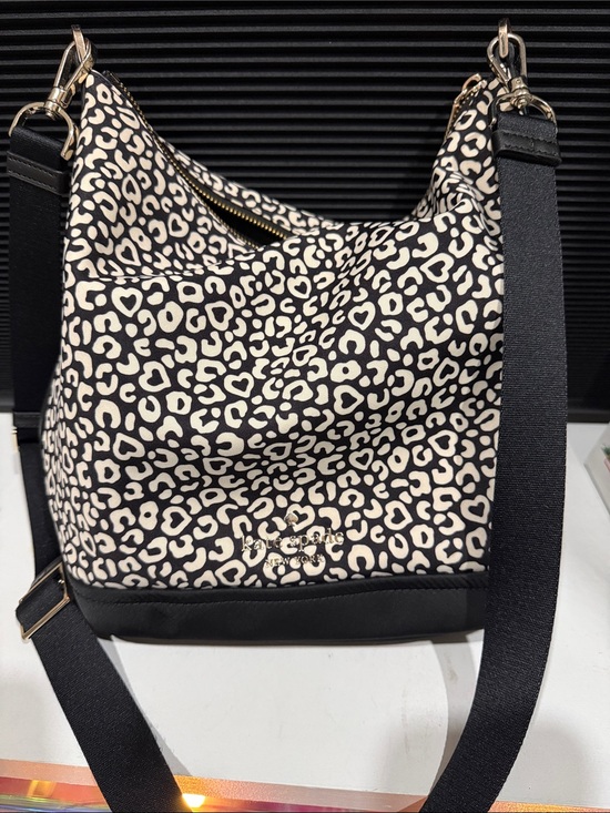 kate spade Handbags - Kate Spade Shelsea Black and White Leopard-Print Hobo Bag crossbody shoulder